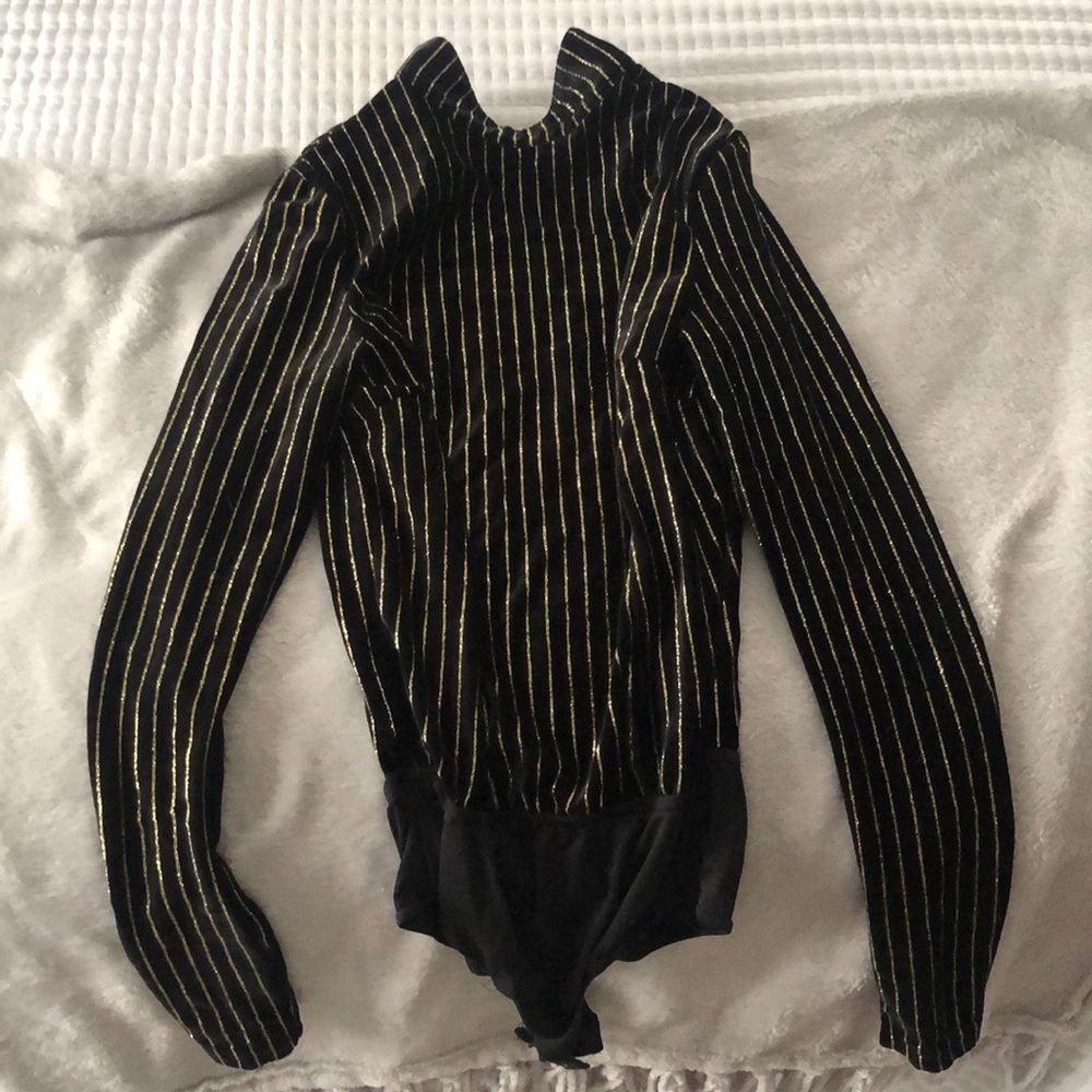 Black and gold bodysuit